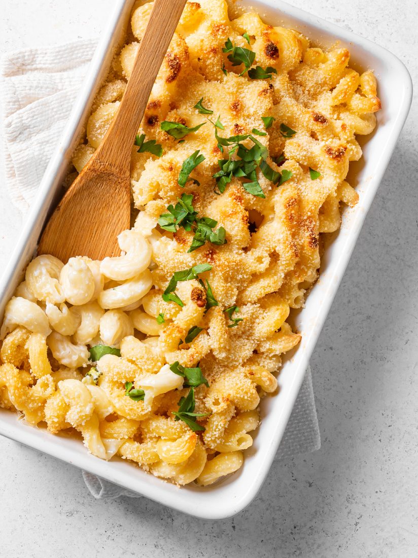 Cavatappi mac and cheese in a creamy cheese sauce