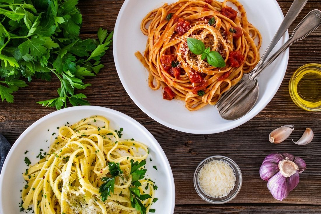 Bowls of pasta tossed in house-made sauces